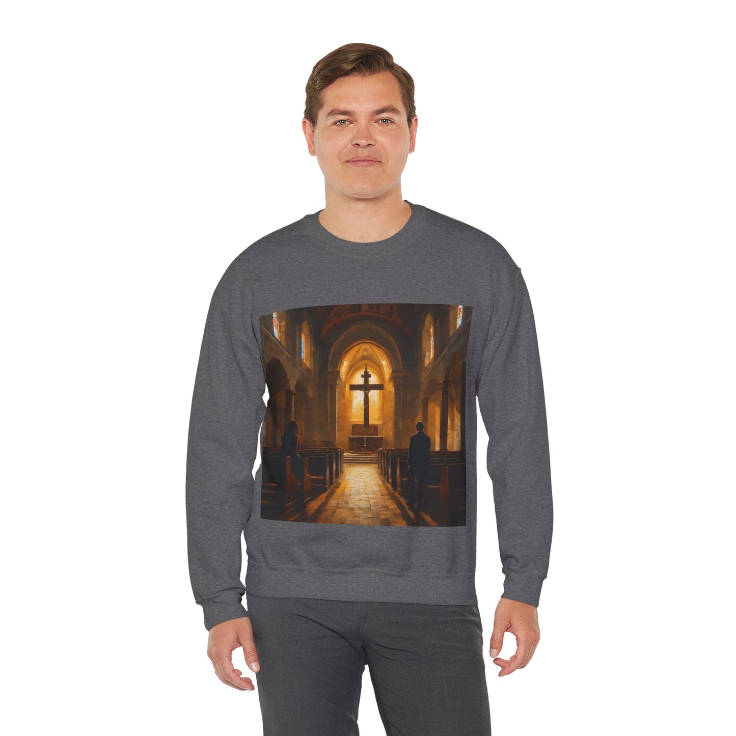 "In God we trust" Single Print Unisex Heavy Blend™ Crewneck Sweatshirt
