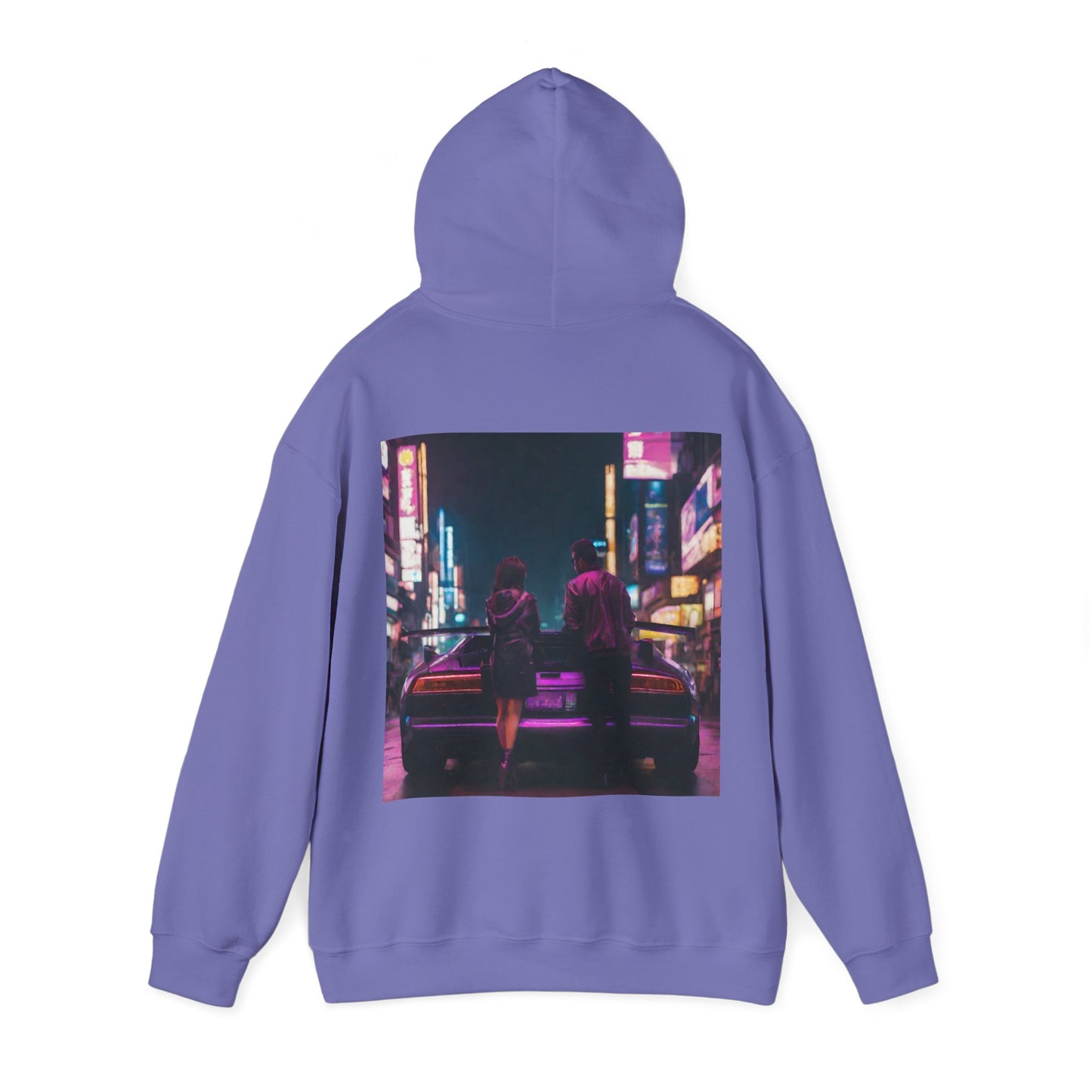 "Midnight in Neo Tokyo" Double Print Unisex Heavy Blend™ Hooded Sweatshirt