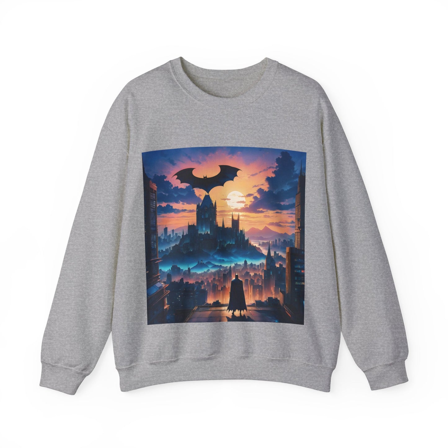 " The Dark Knight watching" Single Print Unisex Heavy Blend™ Crewneck Sweatshirt