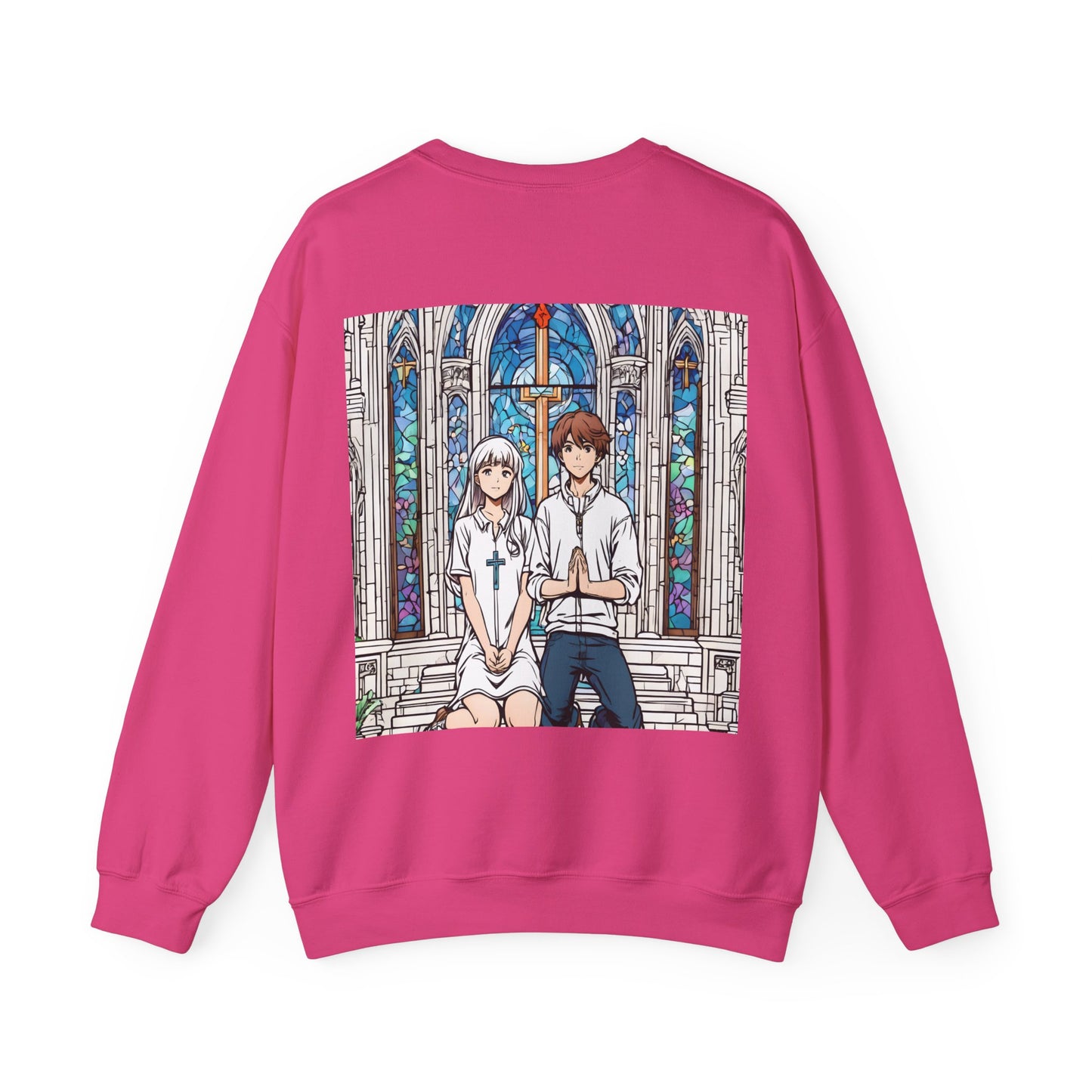 "In God we trust" Double Print Unisex Heavy Blend™ Crewneck Sweatshirt