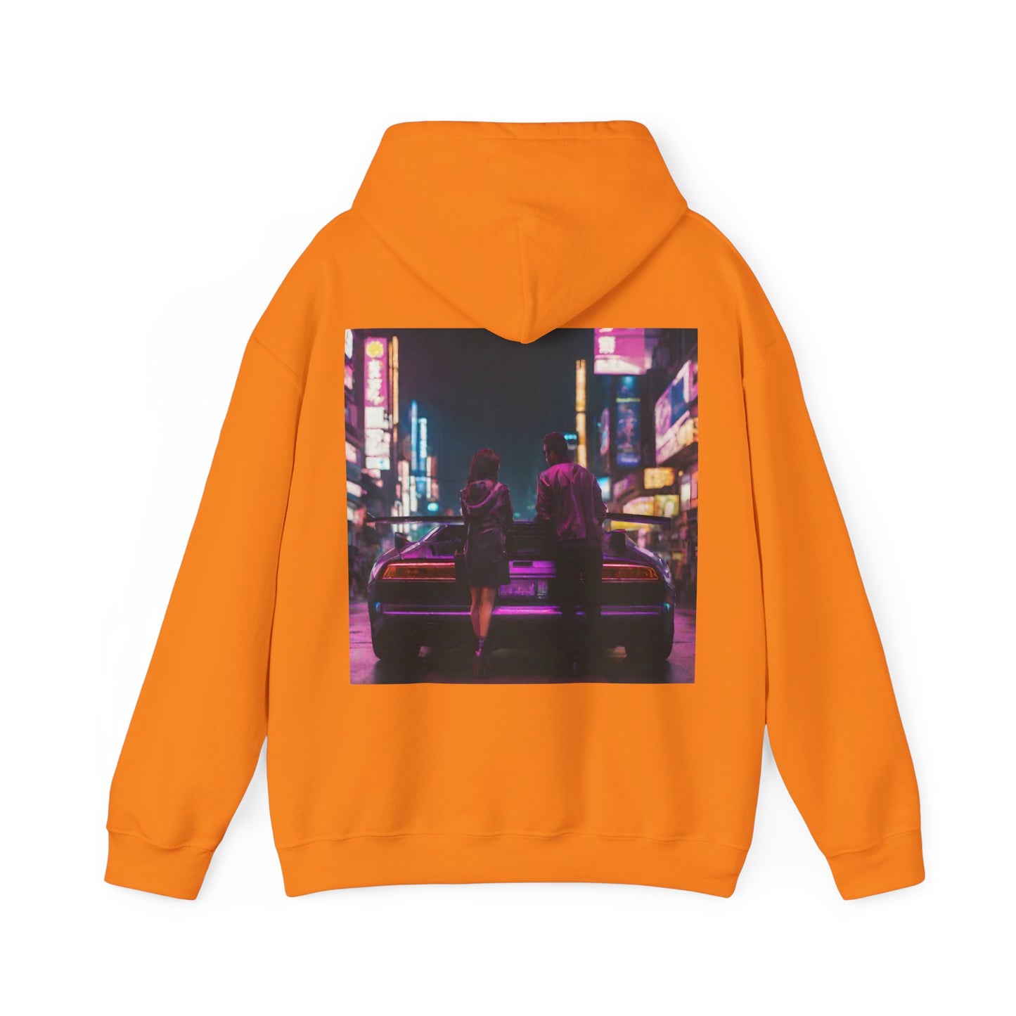 "Midnight in Neo Tokyo" Double Print Unisex Heavy Blend™ Hooded Sweatshirt