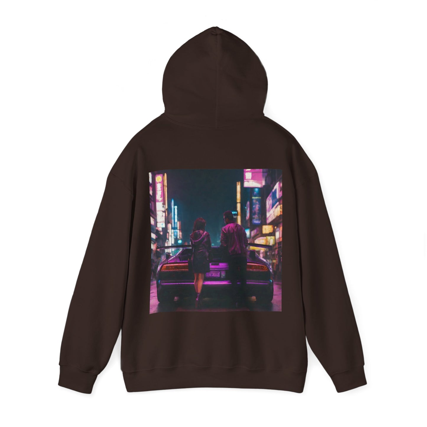 "Midnight in Neo Tokyo" Double Print Unisex Heavy Blend™ Hooded Sweatshirt