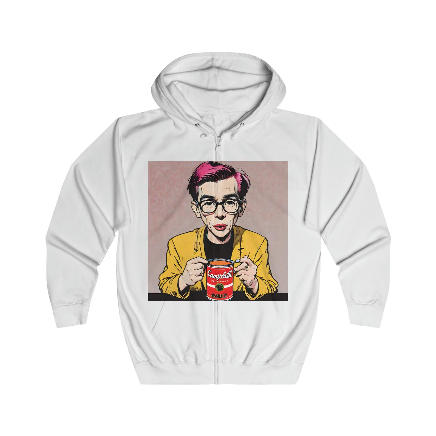 "Warhol: the abstract legend" Single Print Unisex Full Zip Hoodie