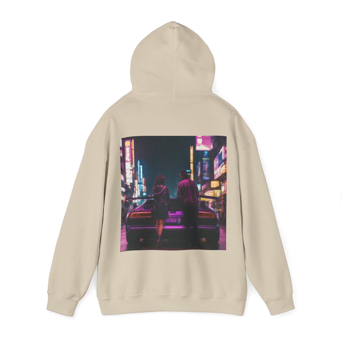 "Midnight in Neo Tokyo" Double Print Unisex Heavy Blend™ Hooded Sweatshirt