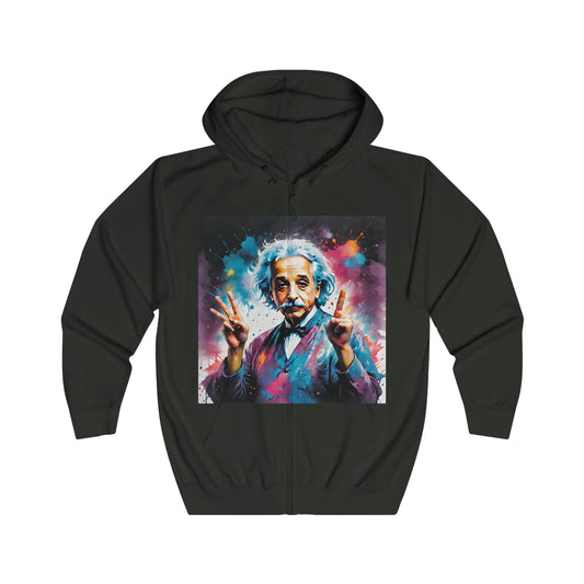 "The theory of everything" Single Print Unisex Full Zip Hoodie