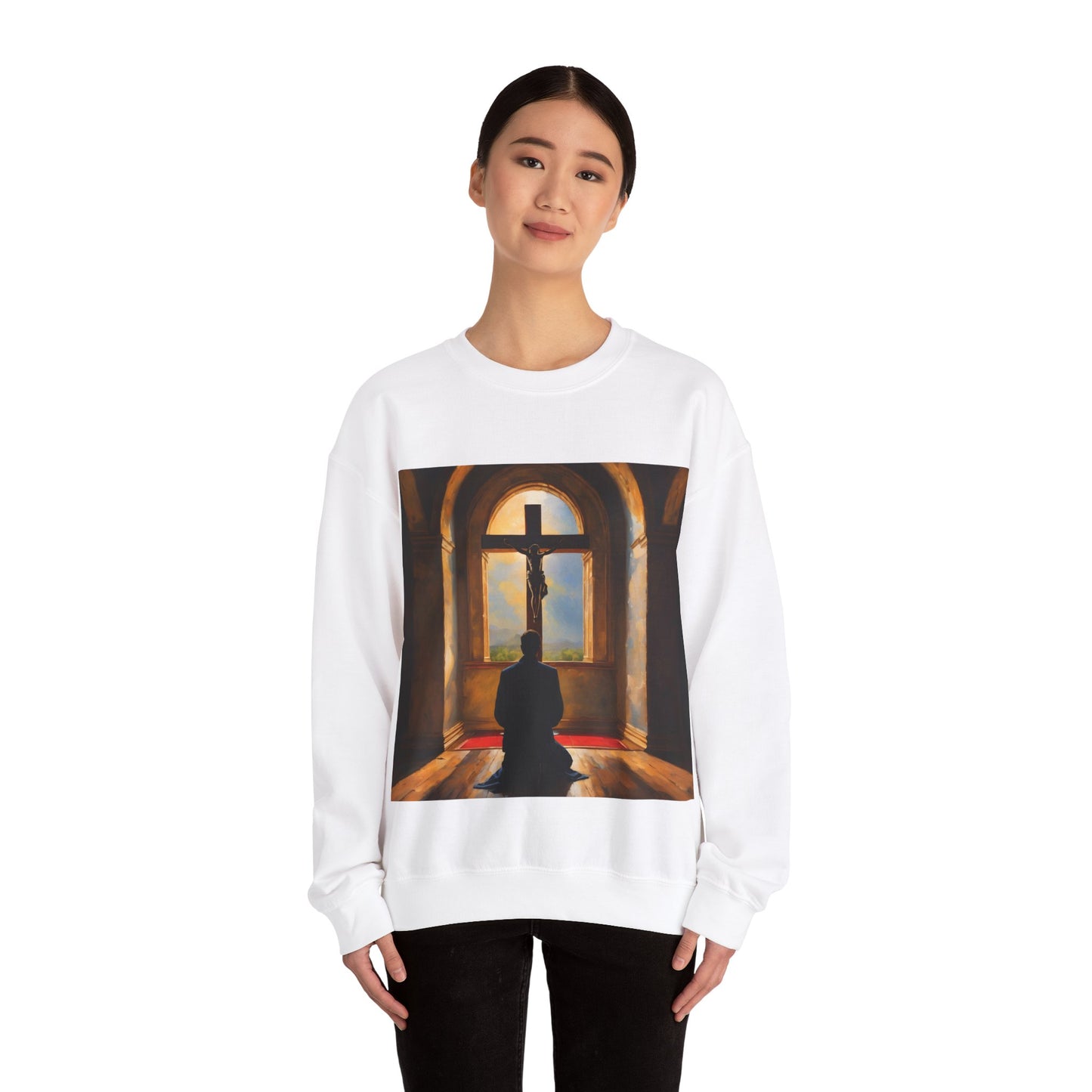"In God we trust" Single Print Unisex Heavy Blend™ Crewneck Sweatshirt