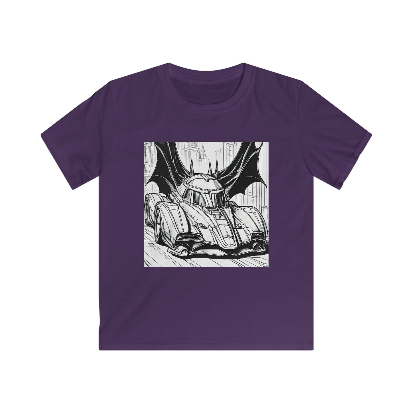 "Automobiliá de Chiroptera" Single Print Kids Softstyle Tee