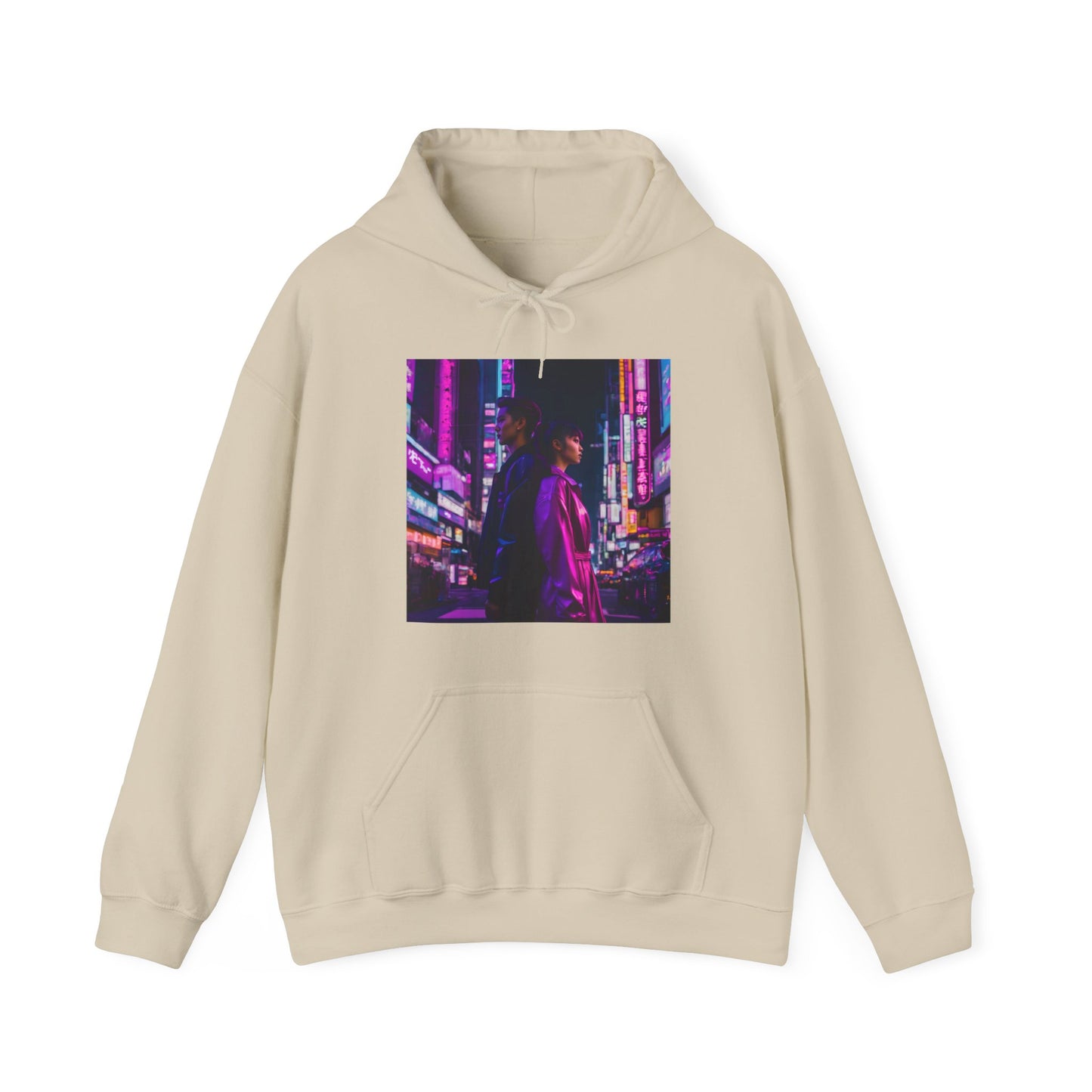 "Midnight in Neo Tokyo" Double Print Unisex Heavy Blend™ Hooded Sweatshirt