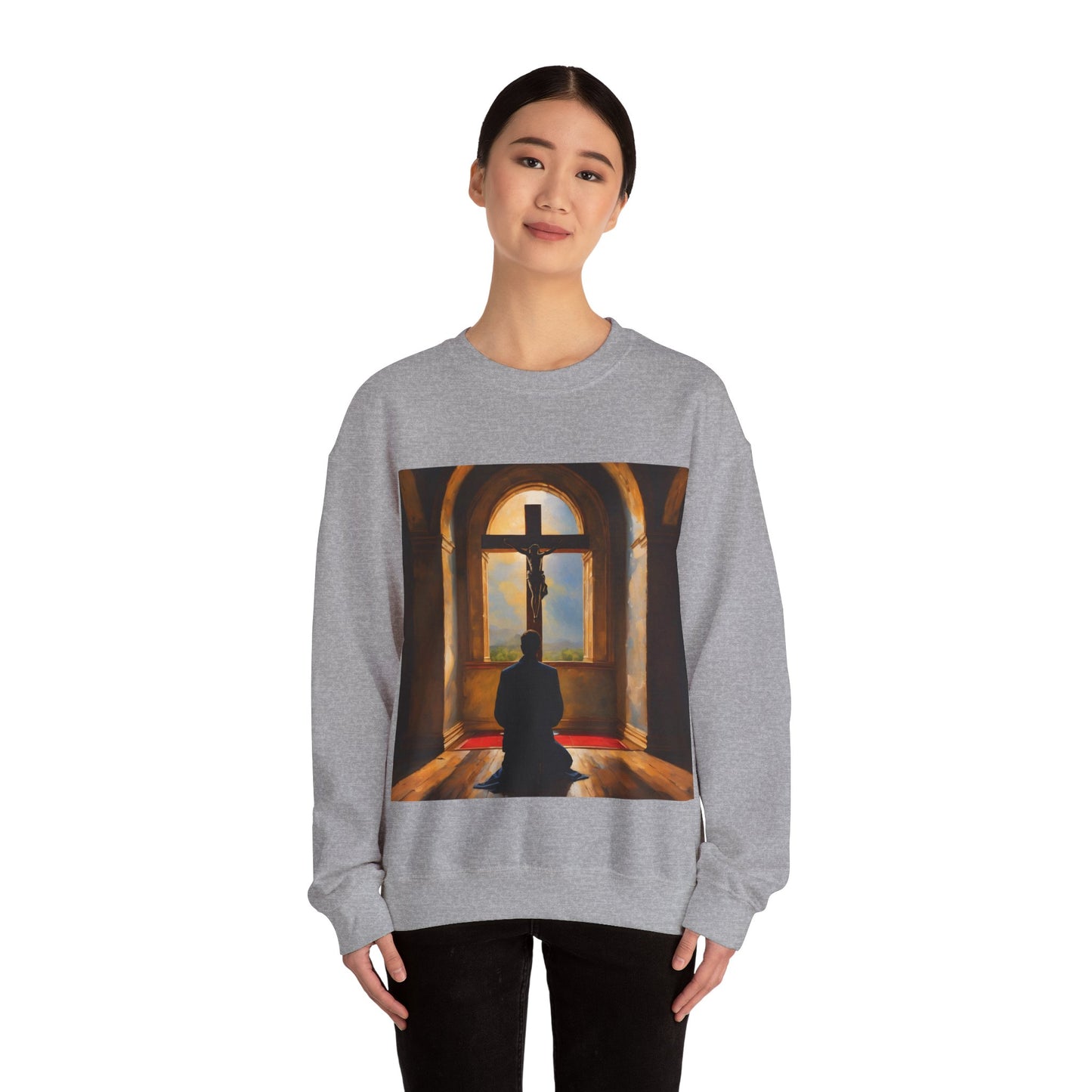 "In God we trust" Single Print Unisex Heavy Blend™ Crewneck Sweatshirt