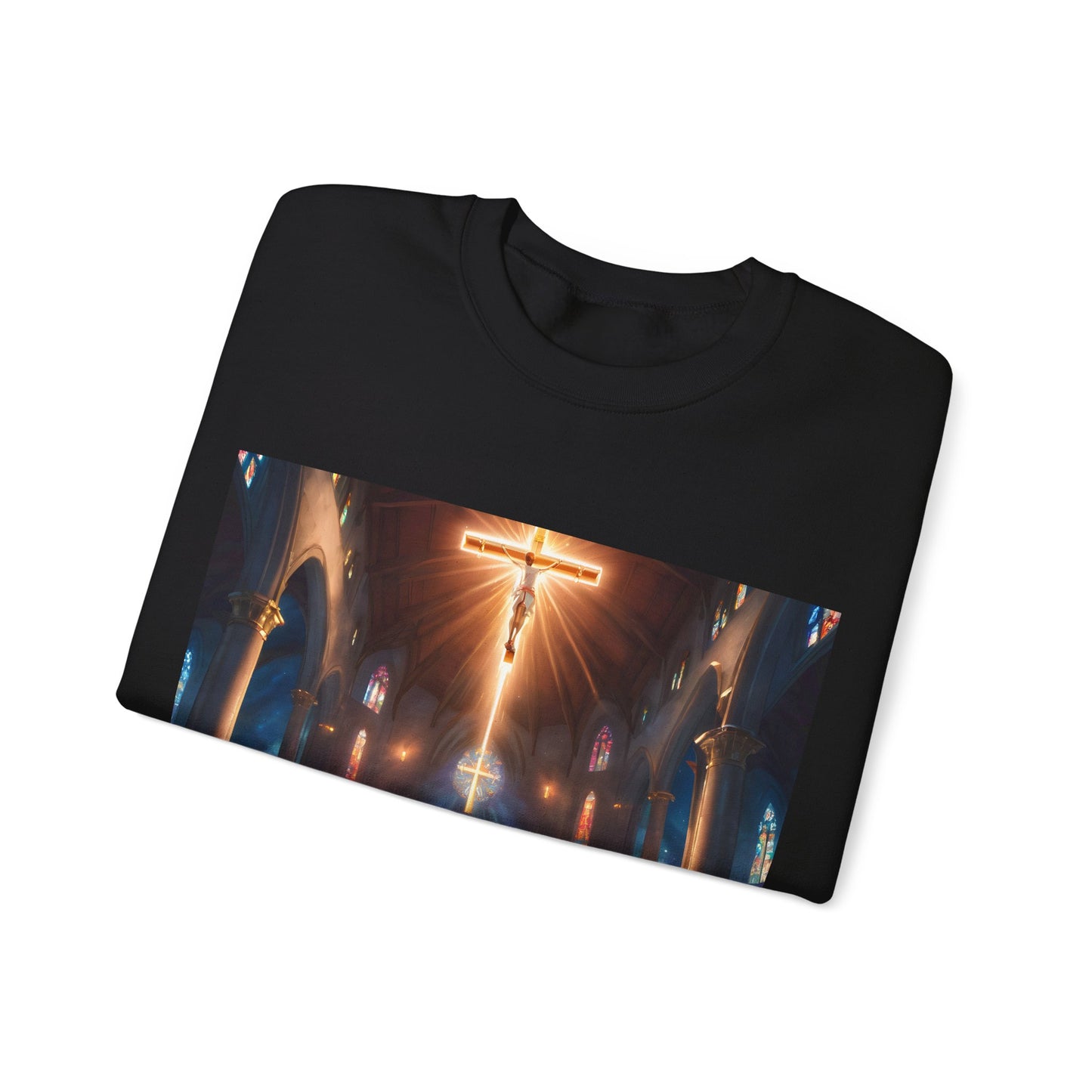 "In God we trust" Double Print Unisex Heavy Blend™ Crewneck Sweatshirt
