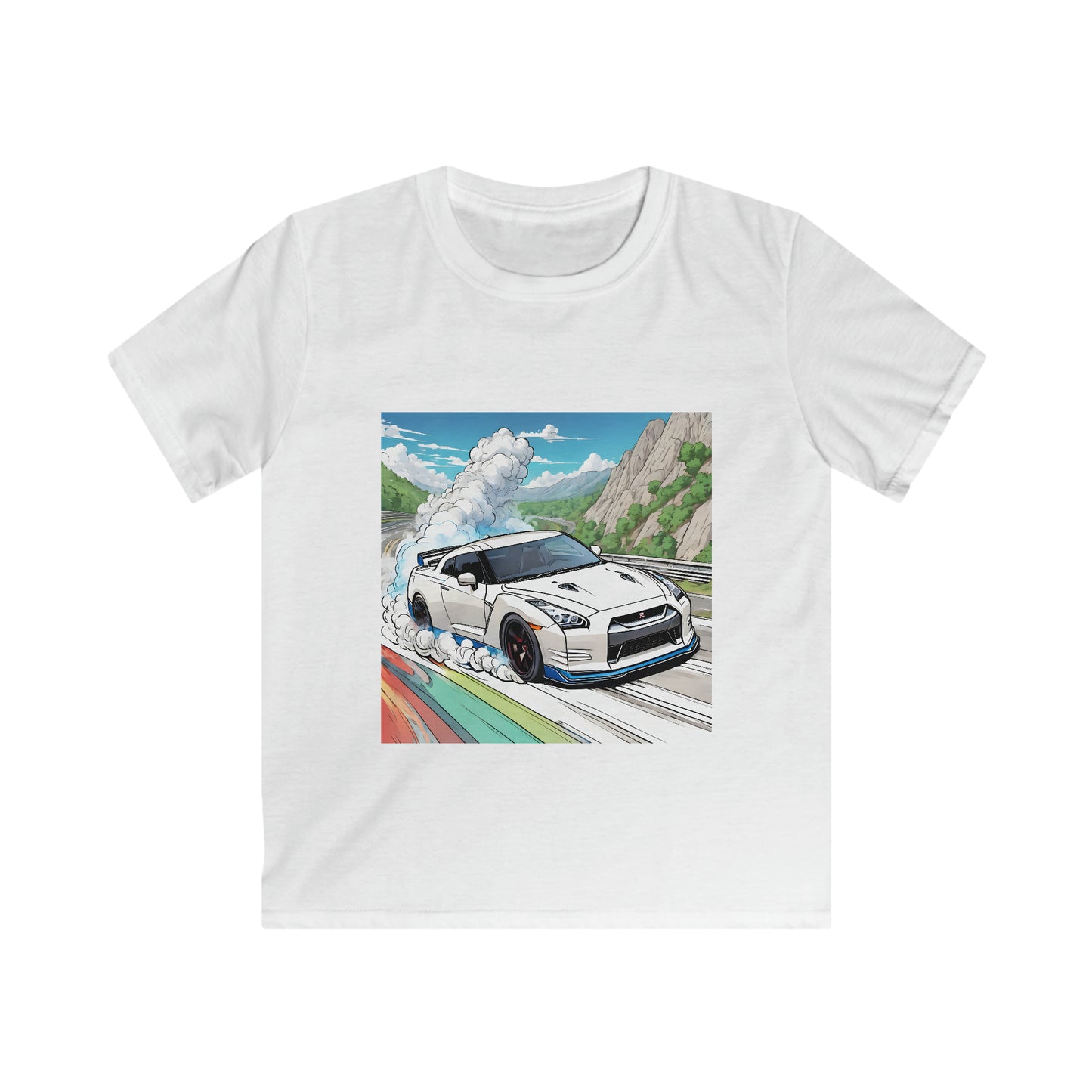 " Go, Go, Go Racing !!!!!!" Single Print Kids Softstyle Tee