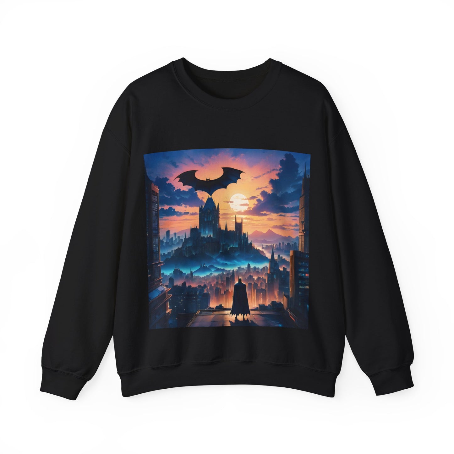" The Dark Knight watching" Single Print Unisex Heavy Blend™ Crewneck Sweatshirt
