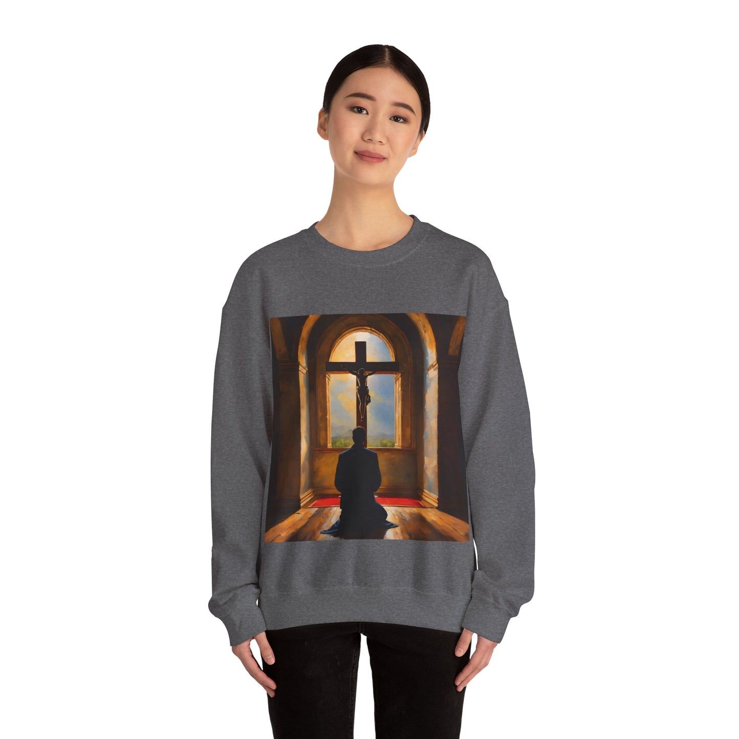 "In God we trust" Single Print Unisex Heavy Blend™ Crewneck Sweatshirt