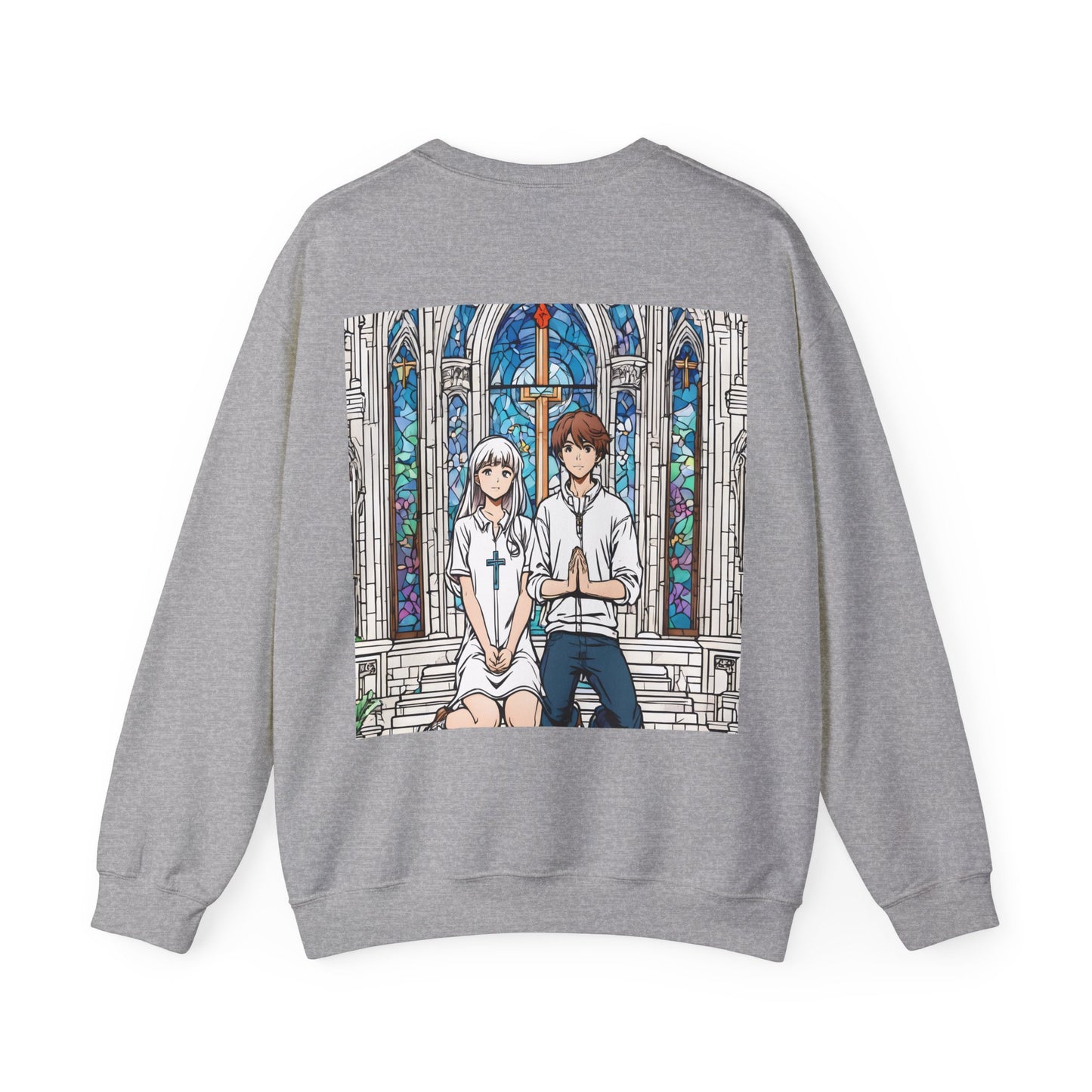 "In God we trust" Double Print Unisex Heavy Blend™ Crewneck Sweatshirt