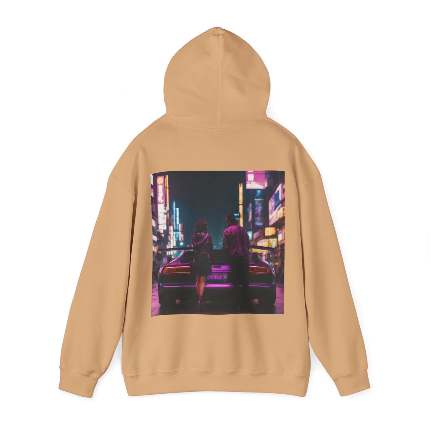 "Midnight in Neo Tokyo" Double Print Unisex Heavy Blend™ Hooded Sweatshirt