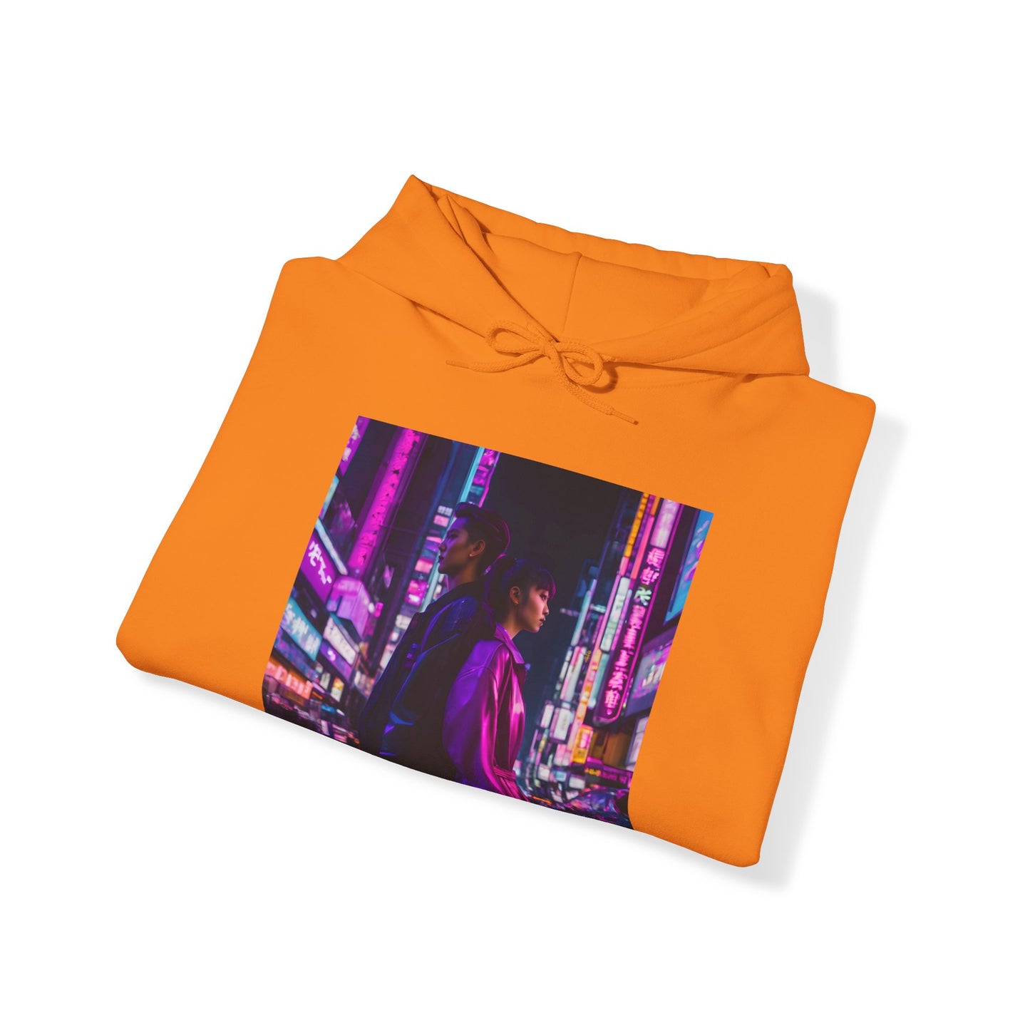 "Midnight in Neo Tokyo" Double Print Unisex Heavy Blend™ Hooded Sweatshirt