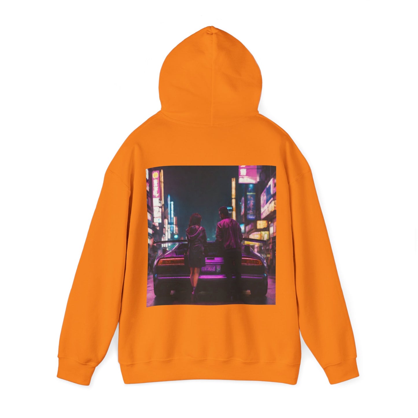 "Midnight in Neo Tokyo" Double Print Unisex Heavy Blend™ Hooded Sweatshirt